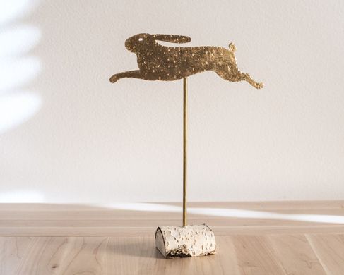 Фігурка металева декоративна «Заєць що біжить» 1619128975430