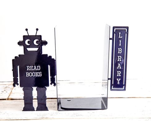 Тримач для книг «Читаючий робот» (темно-синій) 1619075661894