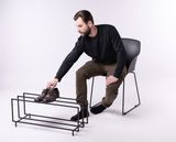 Подставка для обуви тройная &mdash; чёрная, на 8 пар обуви (109 см)