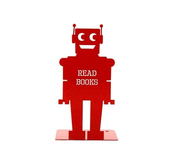 Книгодержатель металевий «Робот який читае» (червоний) 1619368116294