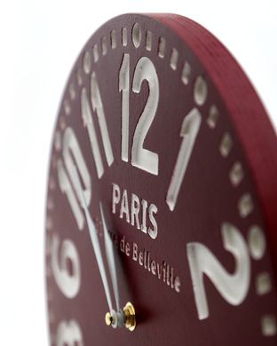 Настінні ретро годинник «Париж» (колір бордо) 1619332530246