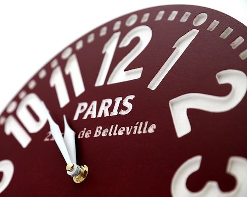 Настенные ретро часы «Париж» (цвет бордо) 1619332530246