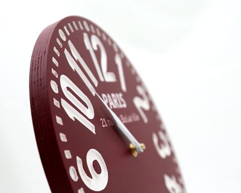 Настенные ретро часы «Париж» (цвет бордо) 1619332530246