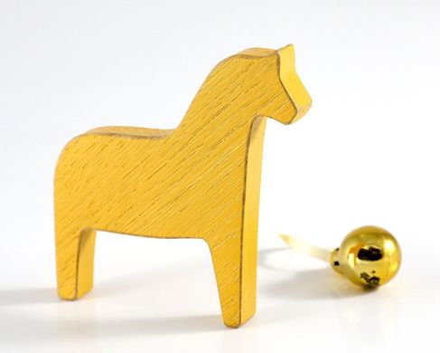 Деревянная лошадка Дала (жёлтая) 1619130286150