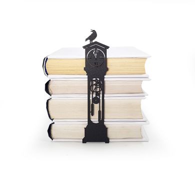 Закладка для книг «Старинные часы с вороном» 1619156402251