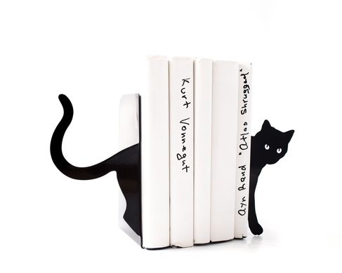 Упори для книг «Кішка і книги» 1619096731718