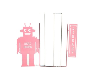 Держатели для книг «Читающий робот» (розовый) 1619369263174