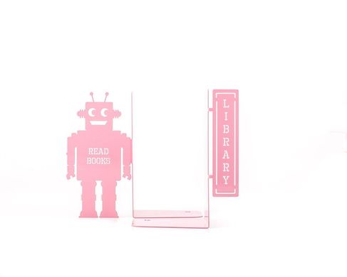 Тримачи для книг «Читаючий робот» (рожевий) 1619369263174