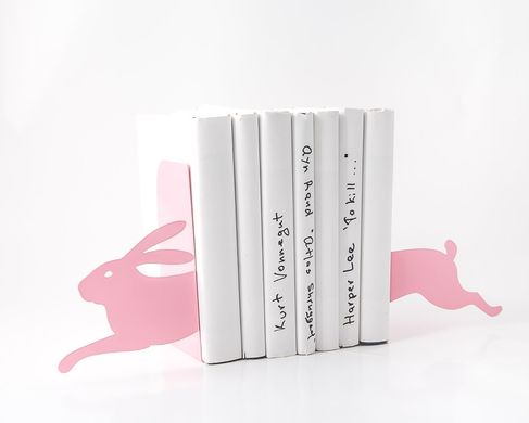 Упори для книг «Заєць, що біжить» (рожевий) 1619355009094