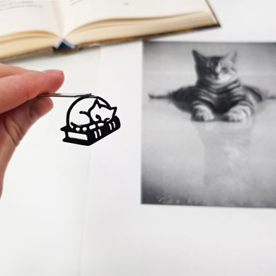 Закладка для книг «Кішка на книгах» 1619063439430