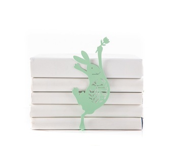 Закладка для книг «Танцующий пасхальный заяц» (цвет мятный) BM02_easter_dancing_rabbit