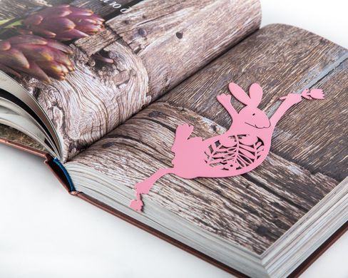 Закладка для книг «Танцующий пасхальный заяц» Розовый 2050079785030