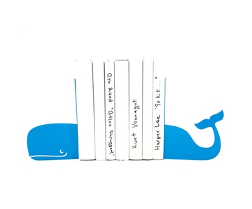 Упори для книг «Кит» (блакитний) 1619077005382