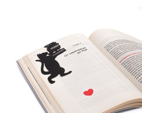 Закладка для книг «Кішка зі стопкою книг» 161915640225
