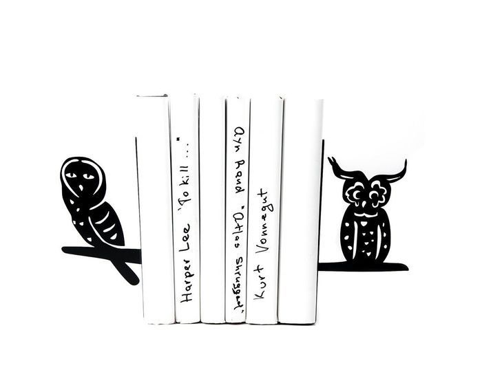 Металлические держатели для книг «Мудрые совы» ручной работы