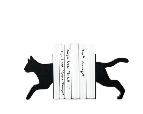 Тримачі для книг «Кішка, що біжить» (дерев'яна) 1619380305990