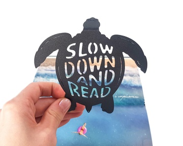 Закладка для книг « Slow down and read» BM02_turtle_slow